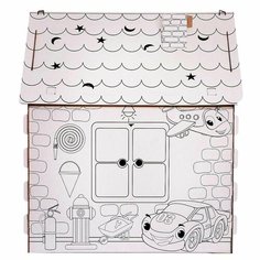Дом-раскраска из картона Пожарная станция Denco Store