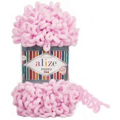 Пряжа Alize Puffy fine светло-розовый (194), 100%микрополиэстер, 14,5м, 100г, 2шт