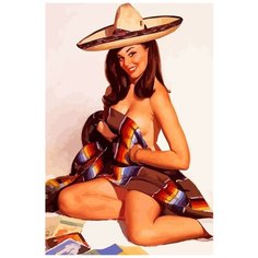 Картина по номерам на холсте эротика (Пинап, девушка, nude) - 7042 В 60x40