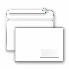 Конверты Ecopost С5 (162х229мм), стрип, пр. окно, 80г, 1000шт/уп /2832
