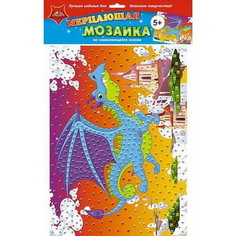 Самоклеящаяся мерцающая мозаика "Дракон" А3 из мягкого пластика Апплика