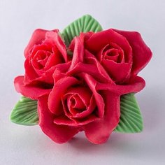 Силиконовая форма для мыла Букет роз 3D, для свечей гипса 1шт 6,5 х 6 х 3 см Нет бренда