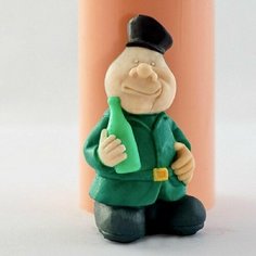 Силиконовая форма для мыла Солдат с бутылкой 3D, для свечей гипса 1шт 8,5 х 4,5 х 3,5 см Нет бренда