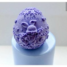 Силиконовая форма для мыла Пасхальное яйцо 3D, для свечей, гипса 1шт 7 * 7 * 6см Нет бренда