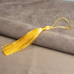 Кисть декоративная 8 см светло-желтая для творчества / Кисти для штор и подушек 5 штук Из Копаневки