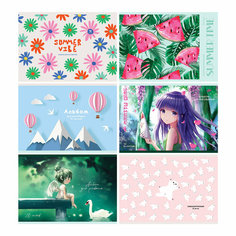 Комплект 36 шт, Альбом для рисования 16л, А5, на скрепке BG "Mix. Девочки" BG®