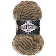 Пряжа Alize Superlana Midi темно-бежевый (466), 25%шерсть/75%акрил, 170м, 100г, 2шт
