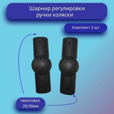 Шарнир регулировки ручки коляски овал-овал (Комплект) Нет бренда