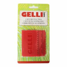 Набор инструментов для творчества Gelli Arts Гребни для работы с краской на пластине, красные, 5,1х7,62 см, 3 шт