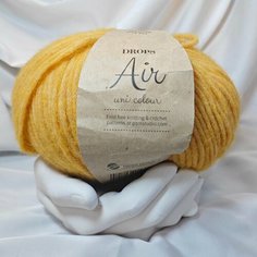 Пряжа Drops Air (Дропс Эйр), Альпака, 150м 50гр, цвет 22 желтый горчичный