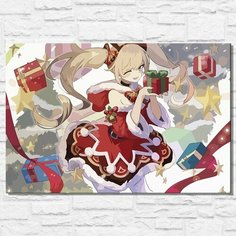 Картина по номерам на холсте новый год рождеством (геншин импакт, барбара, зима) - 12722 40х60 Бруталити