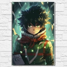 Картина по номерам на холсте новый год рождеством (моя геройская академия, аниме, изуку мидория) - 12836 40х60 Бруталити