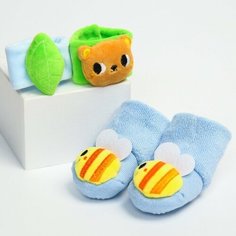 Подарочный набор "Мишка" погремушки на ручки и ножки Крошка Я