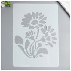 Трафарет пластик "Куст ромашек" 29,7х21 см Noname