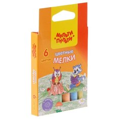 Мульти-Пульти Цветные мелки Енот на опушке леса, 6 цветов (ЦМ_31852)