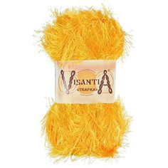 Пряжа Visantia "TRAFKA" 100% полиэстер №0075 т. желтый - 5 мотков по 100 гр