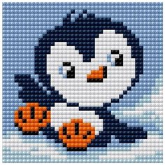 Алмазная мозаика "Пингвиненок" (на магнитной основе), 10x10 см Вышиваем Бисером