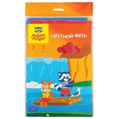 Фетр Мульти-Пульти "Приключения Енота", А4, 7л, 7цв, 2мм
