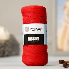 Пряжа "Ribbon" 40% полиэстер, 60% хлопок 125м/250гр (773 красный) 4444405 Yarn Art