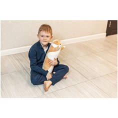 Мягкая игрушка подушка длинный кот бежевый Miron & Milana