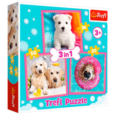 Набор пазлов Trefl 3 в 1 Собаки в ванной (34845 ), 50 дет.