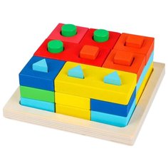 Пирамидка Лесная мастерская "Изучаем цвета", по методике Монтессори, для детей и малышей, деревянная