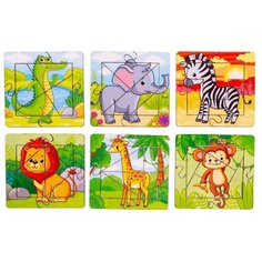 Набор пазлов Woodland Собирай-ка.Африка, 169103, 81 дет., 2х12х12 см, мультиколор