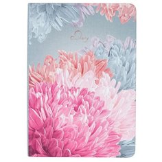 Ежедневник Канц-Эксмо In Bloom Астры недатированный, искусственная кожа, А6, 128 листов, розовый/серый