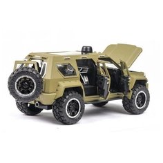Машинка джип Джи Паттон G.Patton GX 1:24 с открывающимися дверьми, капотом и багажником, зеленый матовый CH Toys