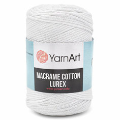 Пряжа для вязания YarnArt Macrame cotton Lurex 250гр 205м (75% хлопок, 13% полиэстер, 12% металлик) (721 белый), 4 мотка