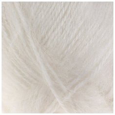 Пряжа "Ангара" 35% мохер 15% шерсть, 50% акрил 250м/100гр (205 белый) 4412758 Камтекс