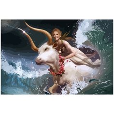 Картина по номерам на холсте знак зодиака телец девушка - 1524