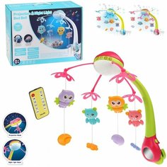 Мобиль д/у, проектор, звуки животных, мелодии, эл. пит. ААА*3 не вх. в компл, CR2025х1 вх. в компл, кор, в ассорт. Наша Игрушка