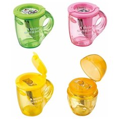 Точилки Deli Точилка пласт. 1отв., с контейнером, ассорти