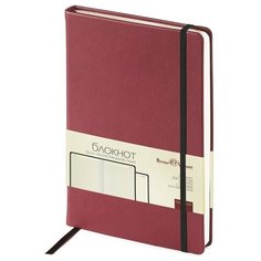 Блокнот А5 Megapolis Velvet на резинке, бордовый Bruno Visconti