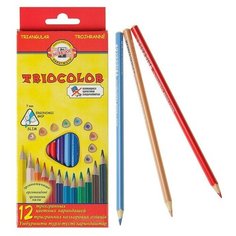 Карандаши 12 цветов, Koh-I-Noor 3132 TRIOCOLOR, европодвес