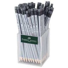 Карандаш чернографитный (простой) Faber-Castell Grip 2001 (HB, с ластиком, трехгранный, заточенный) стакан, 72шт. (117223)