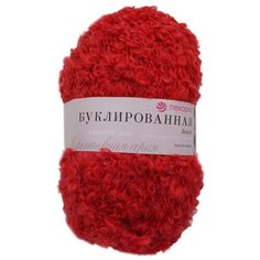 Пряжа Пехорка Буклированная, 20 % шерсть, 30 % мохер, 50 % акрил, 200 г, 220 м, 5 шт., 88 красный мак