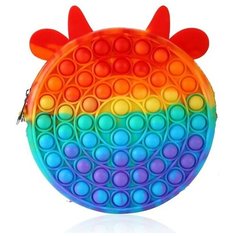 Сумка поп ит / Сумка на плечо красная с рожками / Pop it сумка / Поп ит сумочка для девочек+ подарок ОЕМ