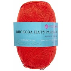 Пряжа для вязания Пехорка "Вискоза натуральная", 100% вискоза, цвет: 088-Красный мак, 400 м, 100 г, 1 шт