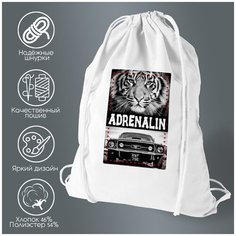 Сумка для обуви CoolPodarok Adrenalin. Тигр и тачка