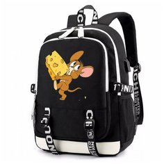 Рюкзак Мышонок Джерри (Tom and Jerry) черный с USB-портом №5 Noname