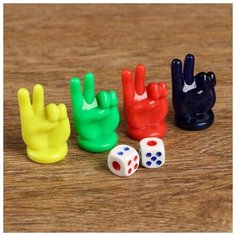 Набор для настольных игр, фишки 4 шт 3.9 х 1.9 см, кубики 1.2 см 2 шт Нет бренда