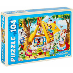 Красочный пазл "Волк и семеро козлят", игра-головоломка для детей, развитие мелкой моторики, 104 элемента Рыжий кот