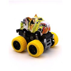 Машинка инерционная 4x4 "Тигр", 9,5 см, желтые колеса, рессоры Funky toys FT9789-5