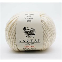 Пряжа Gazzal Viking -4 шт, молоко (4001), 100м/100г, 30% шерсть/70% акрил