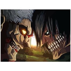Картина по номерам на холсте Аниме ов Атака титанов - 8750 Г 30x40