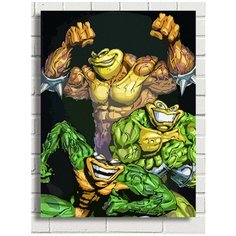 Картина по номерам Игра battletoads (боевые черепахи, ретро, 16 bit, 8 bit) - 8271 В 30x40