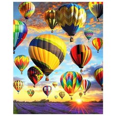 Алмазная мозаика Colibri Над лавандовым полем 40х50 см Круглая