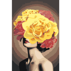 Картина по номерам Девушка с цветами на стену Палитра забав